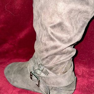Journee Collection Womens Mid Calf Dark Grey Slouch Boots